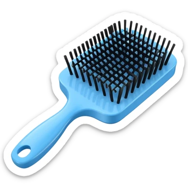 blue Rectangle hairbrush with bristles sticker