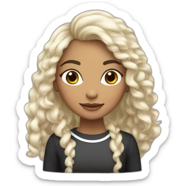 mulher cabelo preto de pele branca com filha loira de pele branca sticker