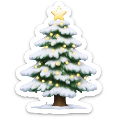 aesthetic christmas tree with snow sticker