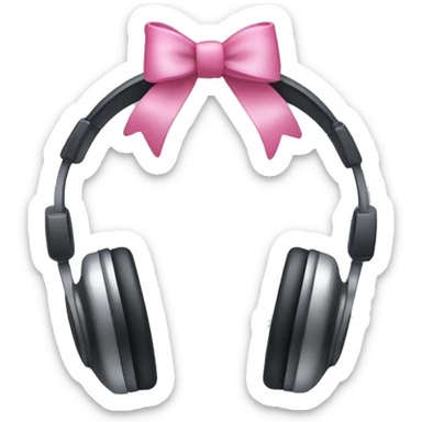 Headphones with pink bows on both left and right sticker