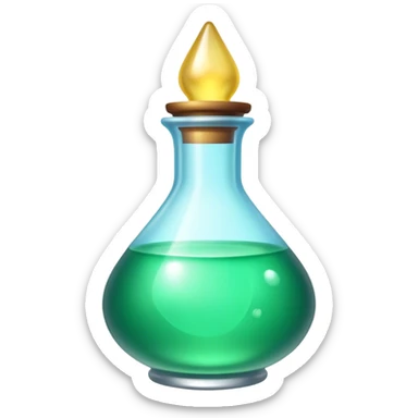 Clash of Clans aesthetic: Cinematic Playful 3D Isometric Health Potion Emoji, rendered in a 3D vector-style similar to standard emojis with minimal shading and bold, simplified shapes. A compact, distinct form with signature details, softly glowing with a fantasy RPG magic charm. Simplified yet unmistakably iconic, highly detailed and consistent, glowing with a soft radiance and high shine. Stylized with a touch of heroic grandeur and a soft glowing outline, capturing the essence of a beloved gaming relic with a friendly, playful manner! sticker