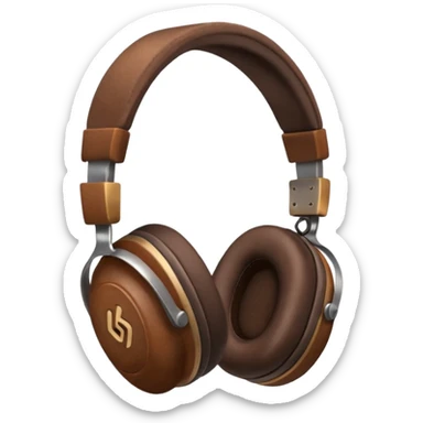Brown headphones beats sticker