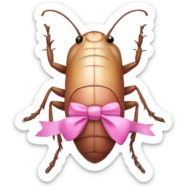 Roach with a pink bow sticker