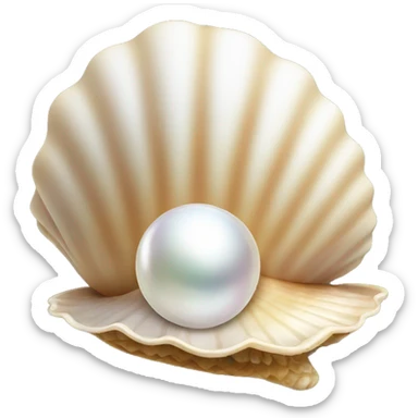 shell with pearl sticker