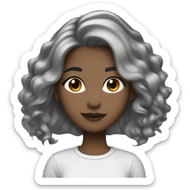 whit girl with a gray balayage sticker