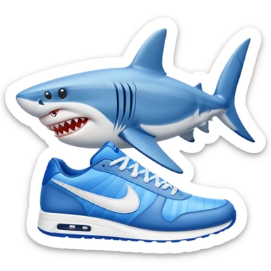 Shark With Blue Nikes sticker