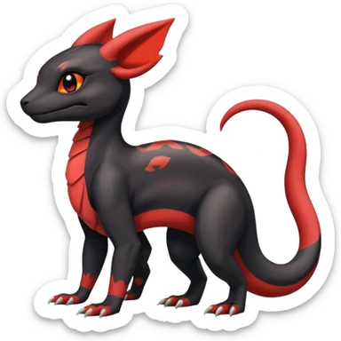 Salandit-Umbreon-Charmeleon-Fakémon-hybrid-creature (full body)  sticker