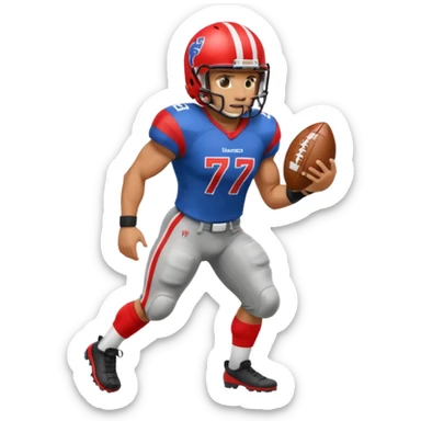 High resolution full body of a football player sticker