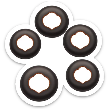 6 black lentils, simple, clear, round, shiny sticker