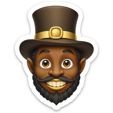 Black leprechaun with a golden mouth grille sticker