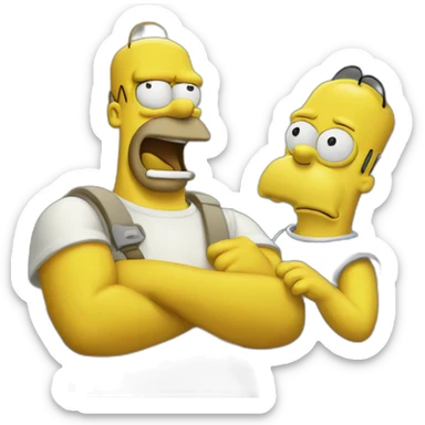 homer with frenchies sticker
