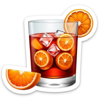 Mach mir einen Negroni Cocktail - wo nur eine Orangenscheibe im Glas zu sehen ist und kein Strohhalm  sticker