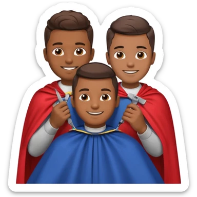 Barber cutting boys hair sticker