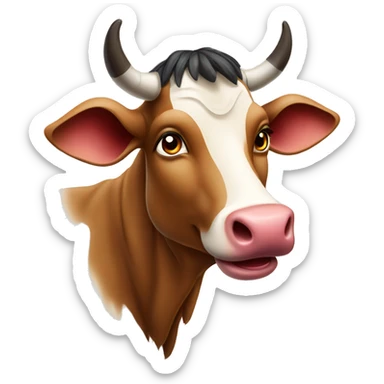 indian cow showing his tongue 2D inspired by bambi sticker