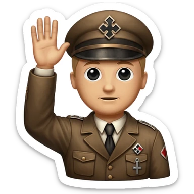 Nazi salut with nazi cross sticker