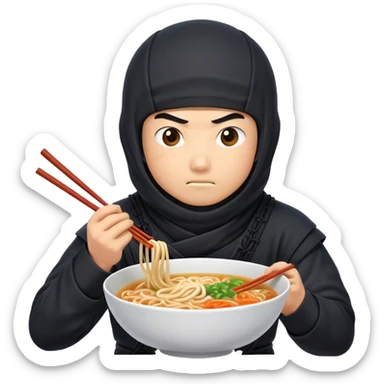 Ninja eating noodles  sticker