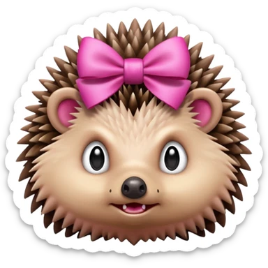 hedgehog with a pink bow make it mad  sticker