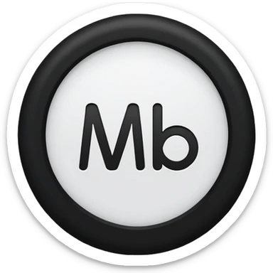 Black circle with “MB” written on in the middle of it. Nothing else sticker