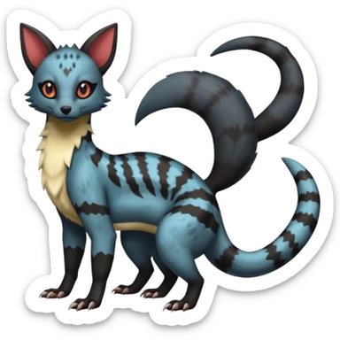 White Salandit-Umbreon-Genet-Noivern-Civet-Hybrid (Full body) sticker