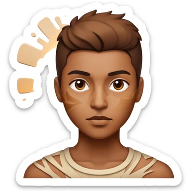 Cinematic Realistic Picasso Pop Culture Emoji, depicted with a creative, abstract representation inspired by the legendary artist rendered with bold textures and dynamic, artistic lighting. sticker