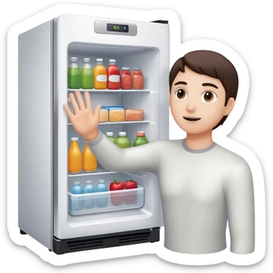 fridge open sticker