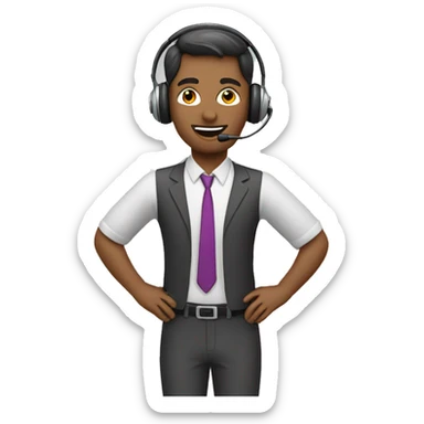 customer service agent with headset sticker