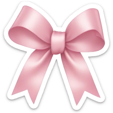 light pink ribbon bow sticker