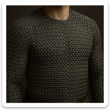 chainbody armour, highly detailed, realistic, metallic chainmail texture sticker