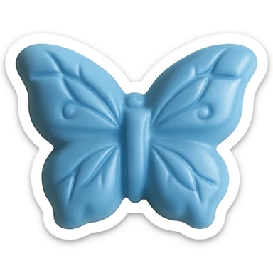 Make the realistic butterfly-shaped candy blue, isolated on a transparent background with no visible background. Maintain a photorealistic style. sticker