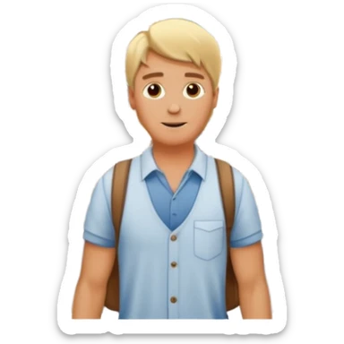 Pasear por madrid de los austrias hombre rubio con catedral de fondo sticker