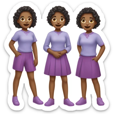 Triplet girls sticker