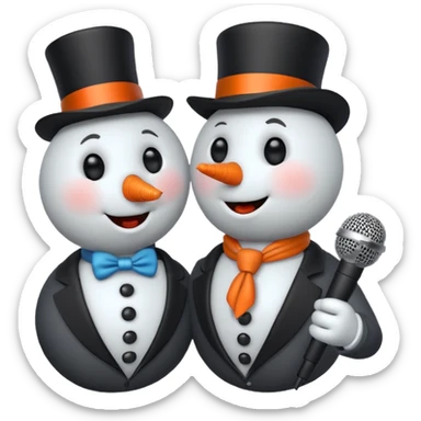 snowmen with microphone sticker