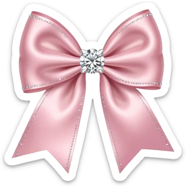 light pink bow with diamonds sticker