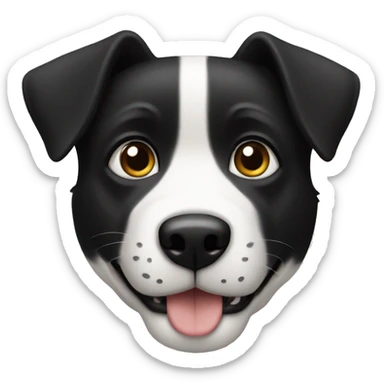 Perro negro con blanco sticker