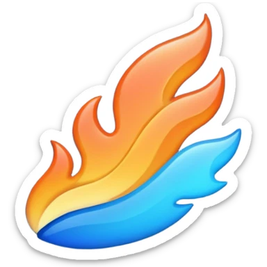 fire streak emoji, playful and modern with blue to orange gradient, vibrant

 sticker