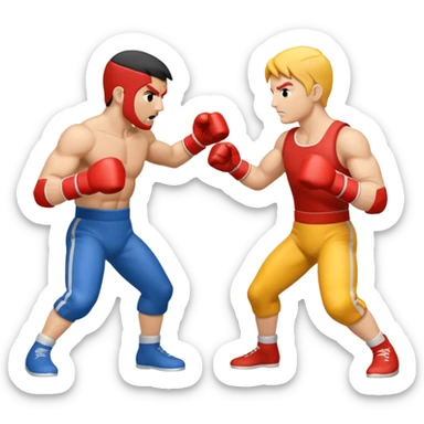 fight cartoon sticker