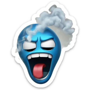 Enraged emoticon with smoke coming out of its ears sticker