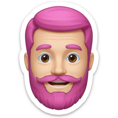 pink bearded man headshot sticker