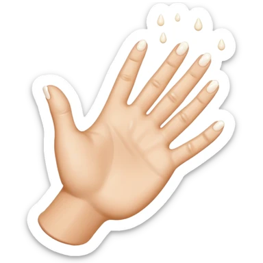 milk dripping directly off palm of hand with 5 fingers sticker