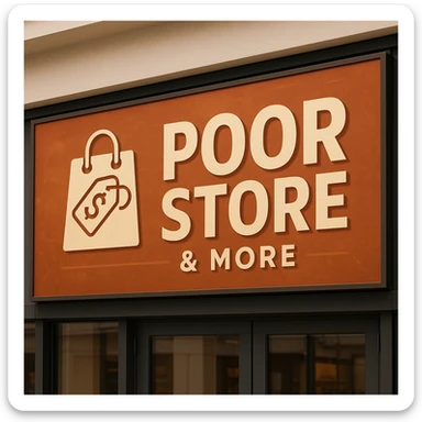 Convince store named Poor Store & More sticker