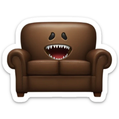a jaws on a leather sofa sticker