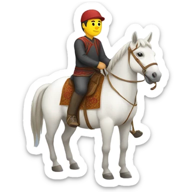 Kyrgyz guy on horse sticker