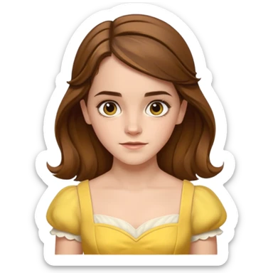 emma watson long hair as belle Cinematic Realistic sticker