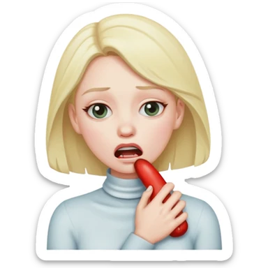 female choking myself sticker