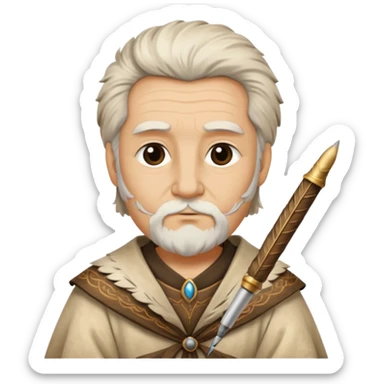 ancient Feathered pen scholar sticker