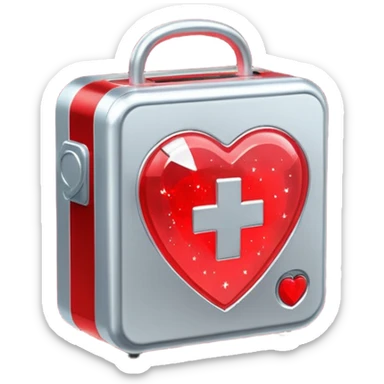 AED box with a glowing outline and sparkles sticker