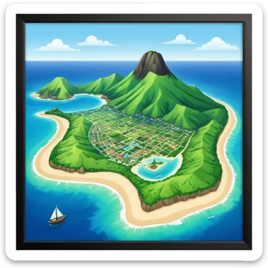 Guadeloupe dans sa forme géographique réelle, vue du dessus sticker