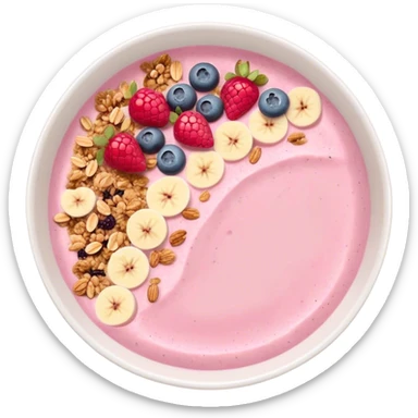 pastel pink and white smoothie bowl sticker
