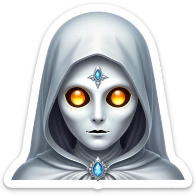 Full view, Cinematic and Ultra realistic 32k HD hauntingly beautiful specter with Balanced features, highly detailed, glowing with silver light, high shine, remembrance, a painting of white silver, fanciful, enchanting. The image is so lifelike it could leap off the canvas at any moment sticker