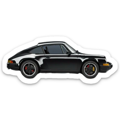 Porsche 911 dark black side view sticker